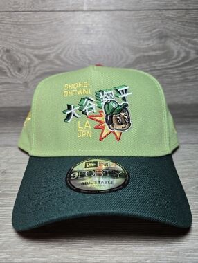 LA Dodgers Shohei Ohtani Matcha New Era 9forty A-Frame Snapback Hat Green NEW
